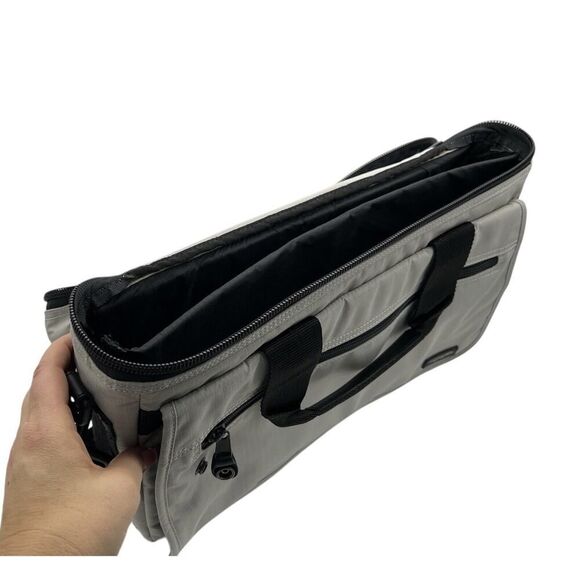 A.G. Spalding & Bros Laptop Bag Crossbody & Handle Briefcase Gray Nylon Travel - Picture 4 of 10